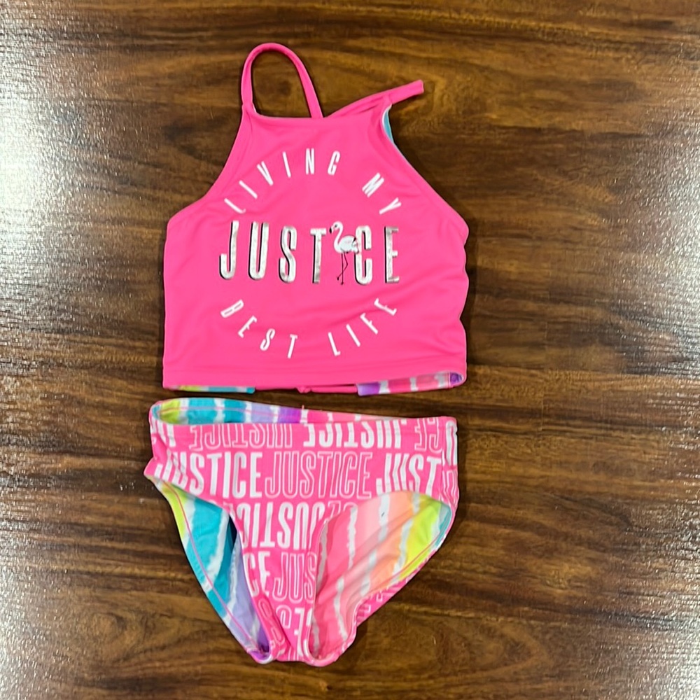Justice reversible tankini, size 6